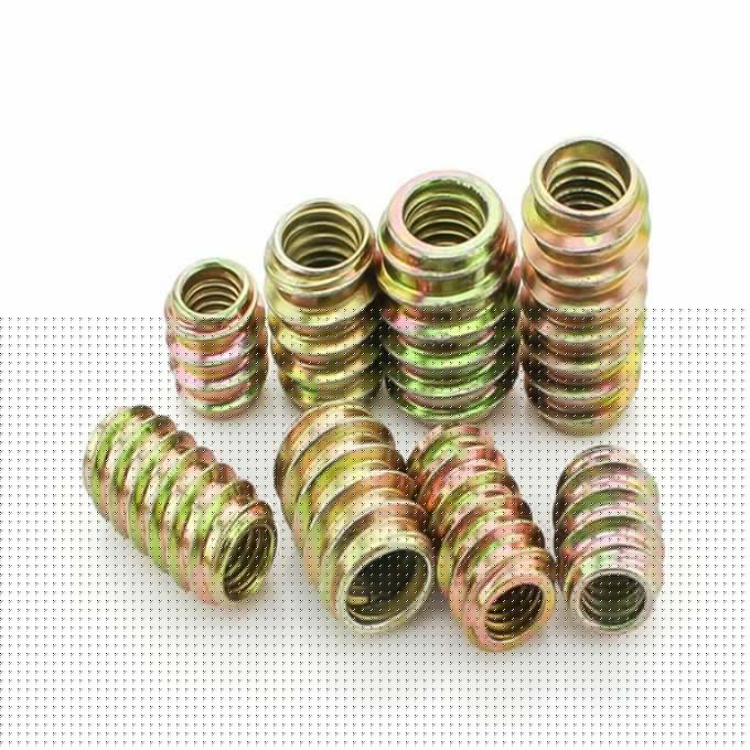 8x10Pcs Wood Insert Interface Screws Threads Bolts Nuts Fixing