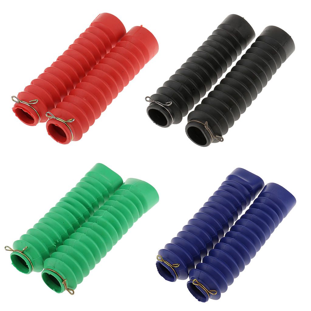 2PCs Motorcycle Front Fork Soft Rubber Boots Dust Cover 210x45x30mm -