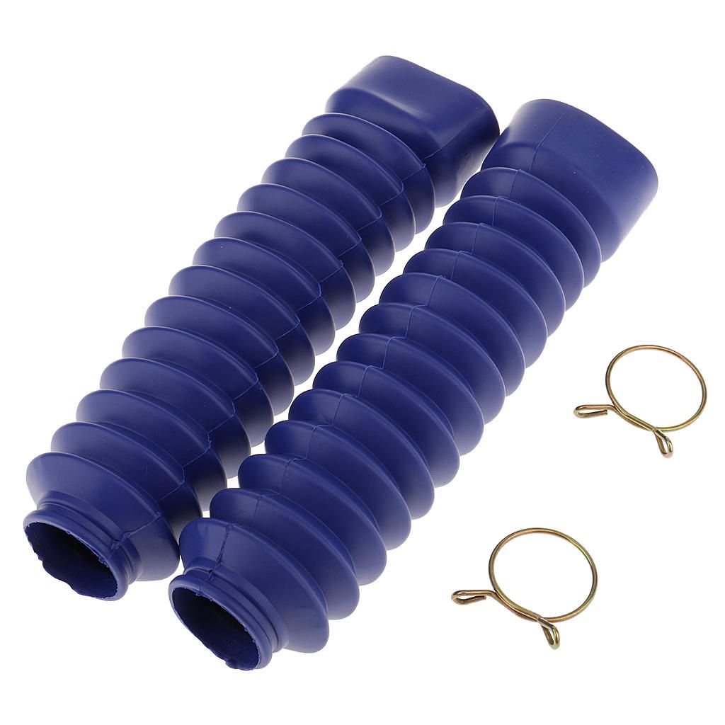 2PCs Motorcycle Front Fork Soft Rubber Boots Dust Cover 210x45x30mm -
