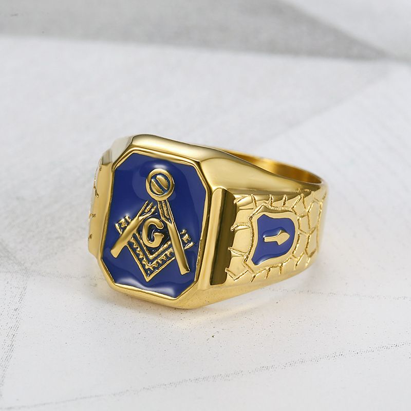 Free Masonry Titanium Lucky Finger Charms Ring