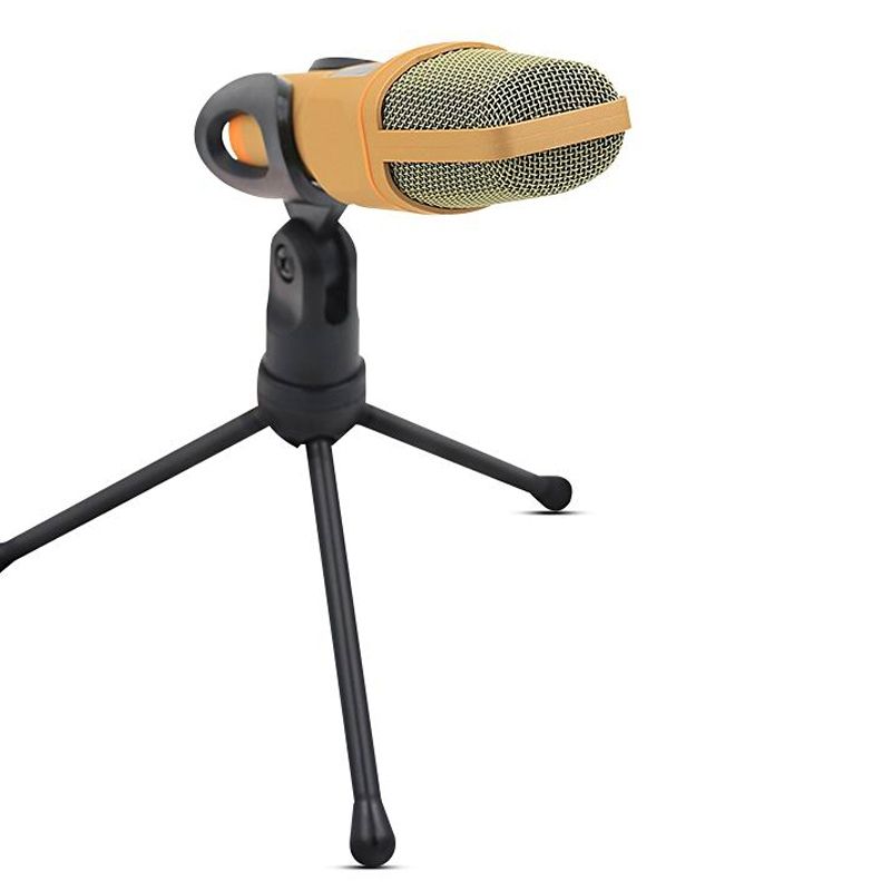 Yanmai SF666 Professional Condenser Sound Recording Microphone With Tripod Holder, Cable Length: 1.3m(Gold)