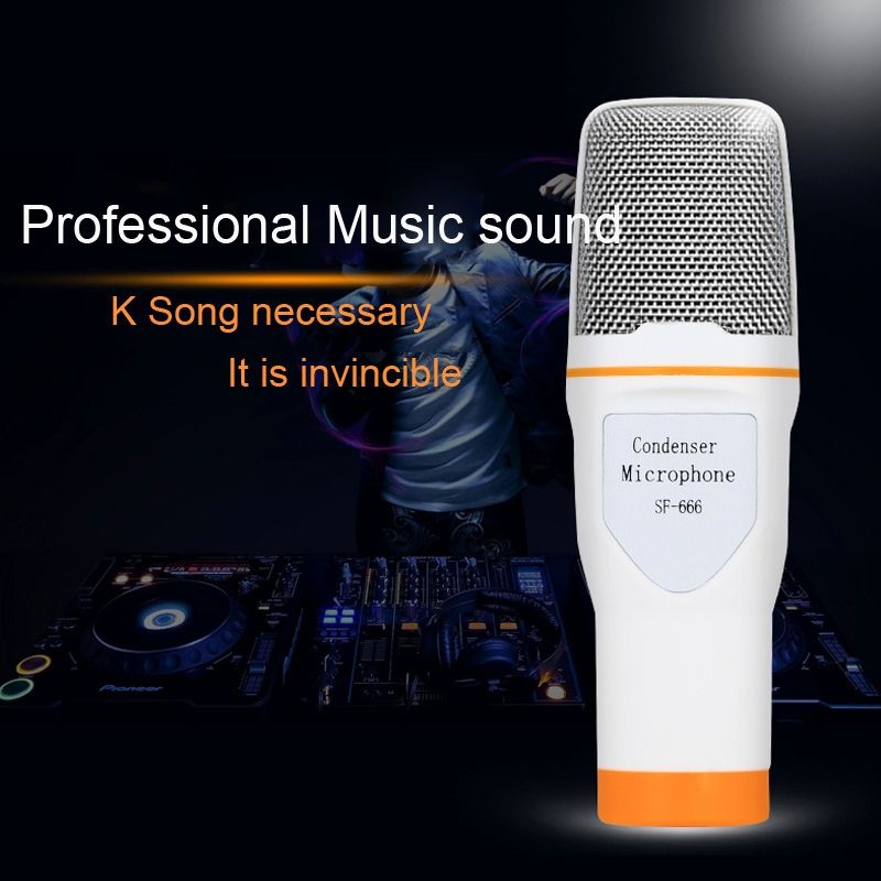 Yanmai SF666 Professional Condenser Sound Recording Microphone With Tripod Holder, Cable Length: 1.3m(Gold)