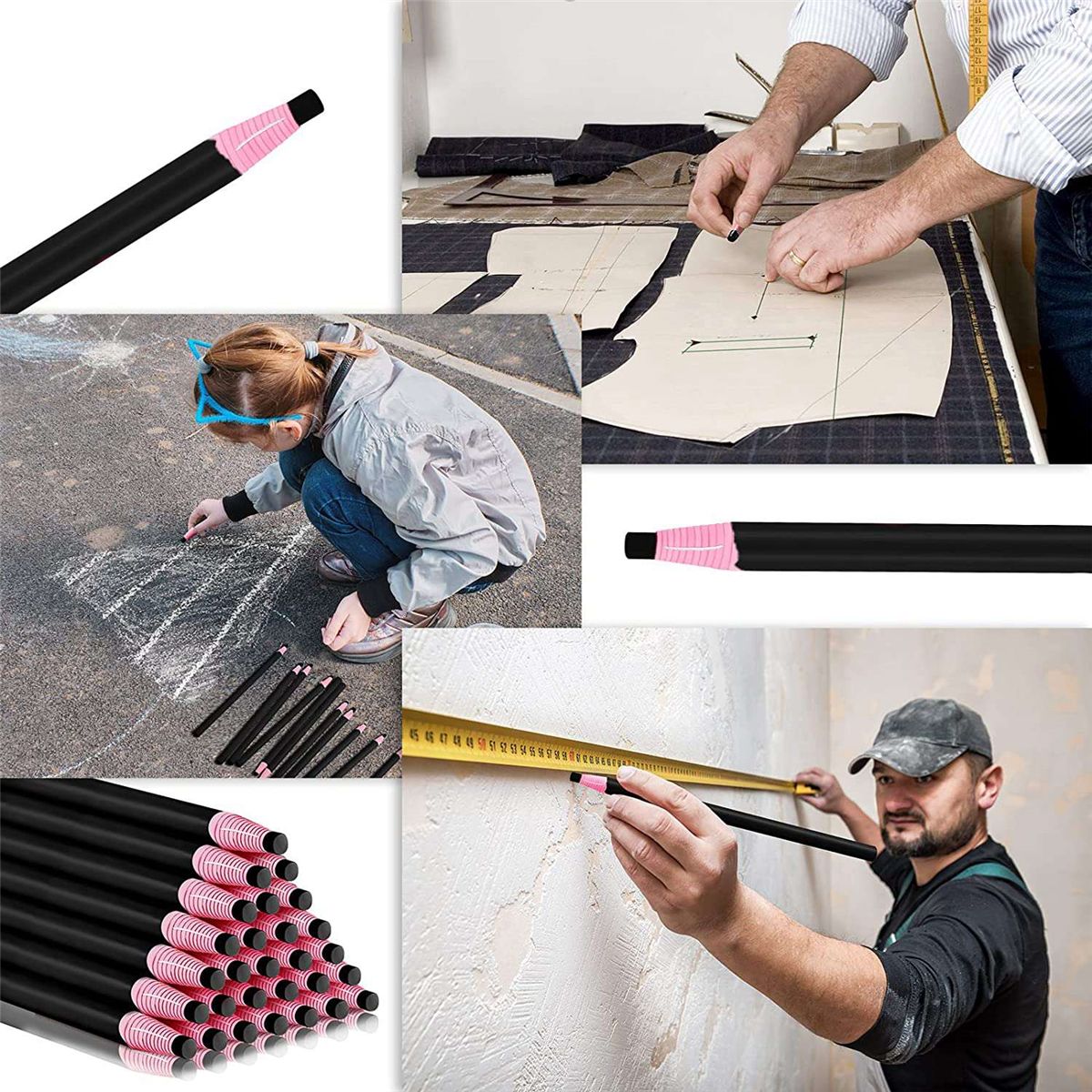 36 Pcs Off China Markers Grease Pencils for Glass Mechanical Wax Pencil Marking Crayons Black