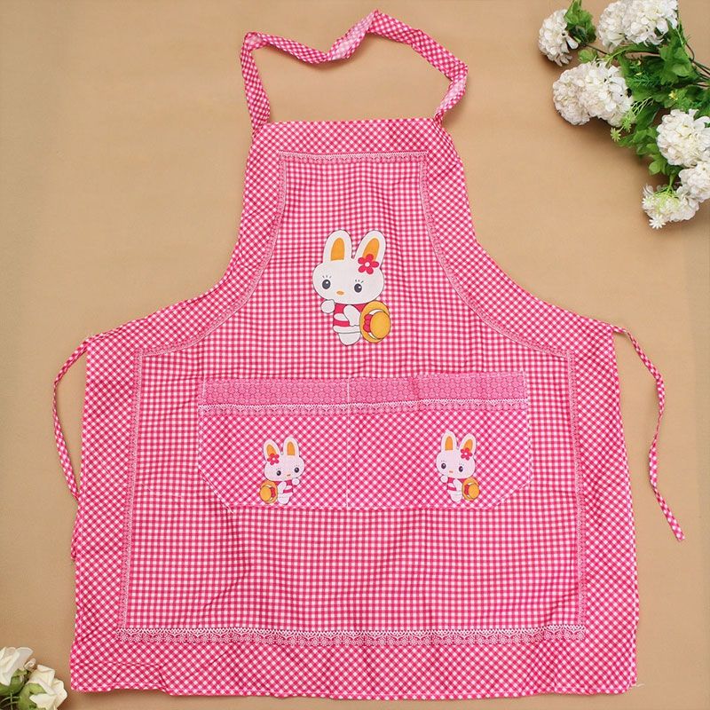 Cartoon Bunny Pattern Sleeveless Apron(Pink)