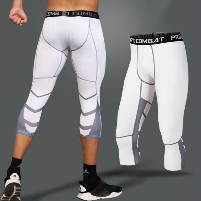 -Men's -Running -Sport -Tights -Pants -Basketball White 4_M