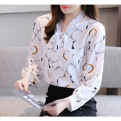 Geometric Blouse - Biege