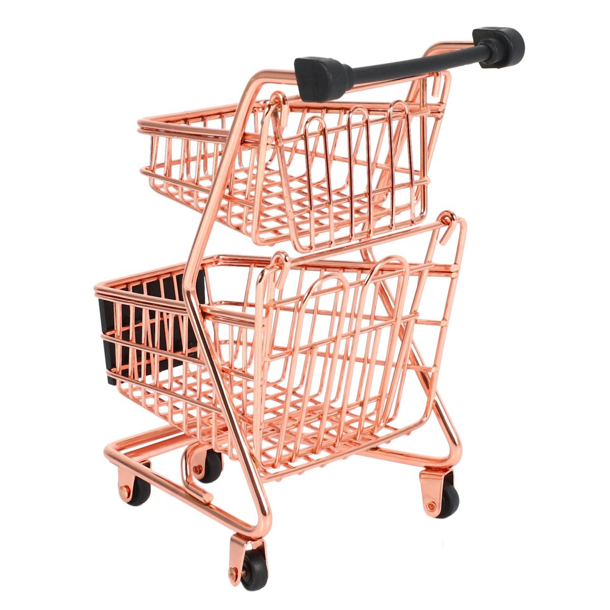 Mini Double Layers Shopping Cart Model Wrought Iron