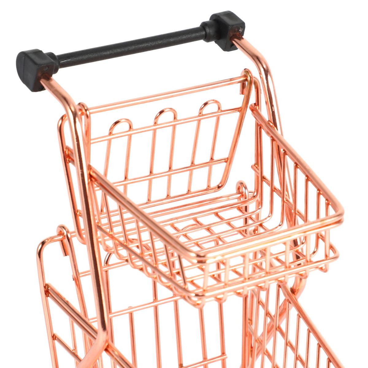 Mini Double Layers Shopping Cart Model Wrought Iron