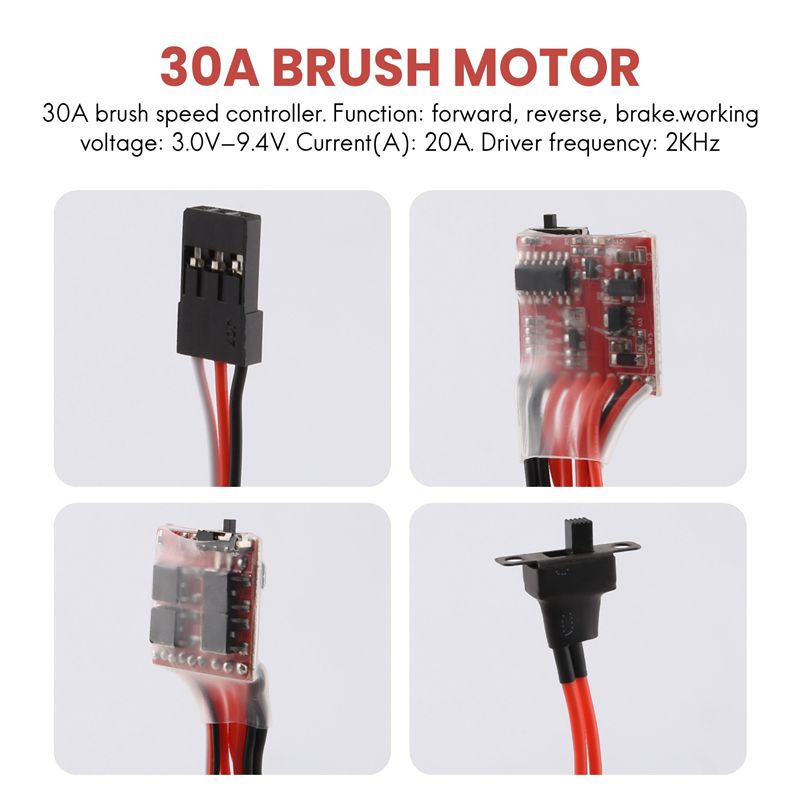 RC ESC 30A 4-8V Brush Motor Speed Controller 1/16 1/18 for Climbing RC Car Ship Tank Mini 4Wd WPL Car