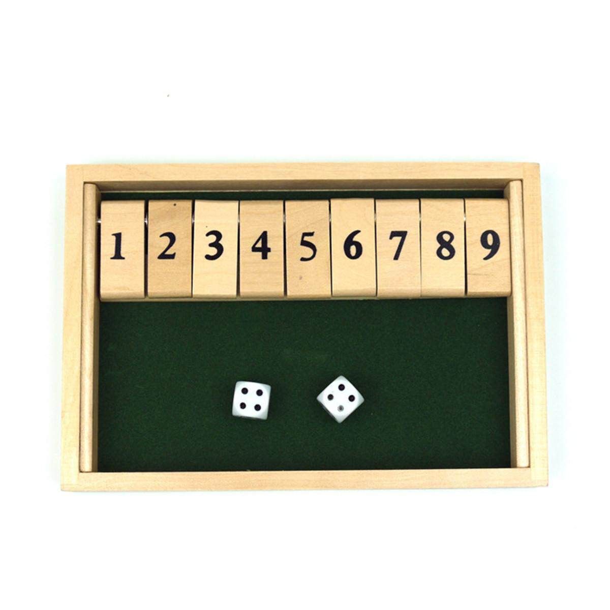 12 Number Shut The Box Board Game Wooden Case Circa Vintage Drinking Pub Dice