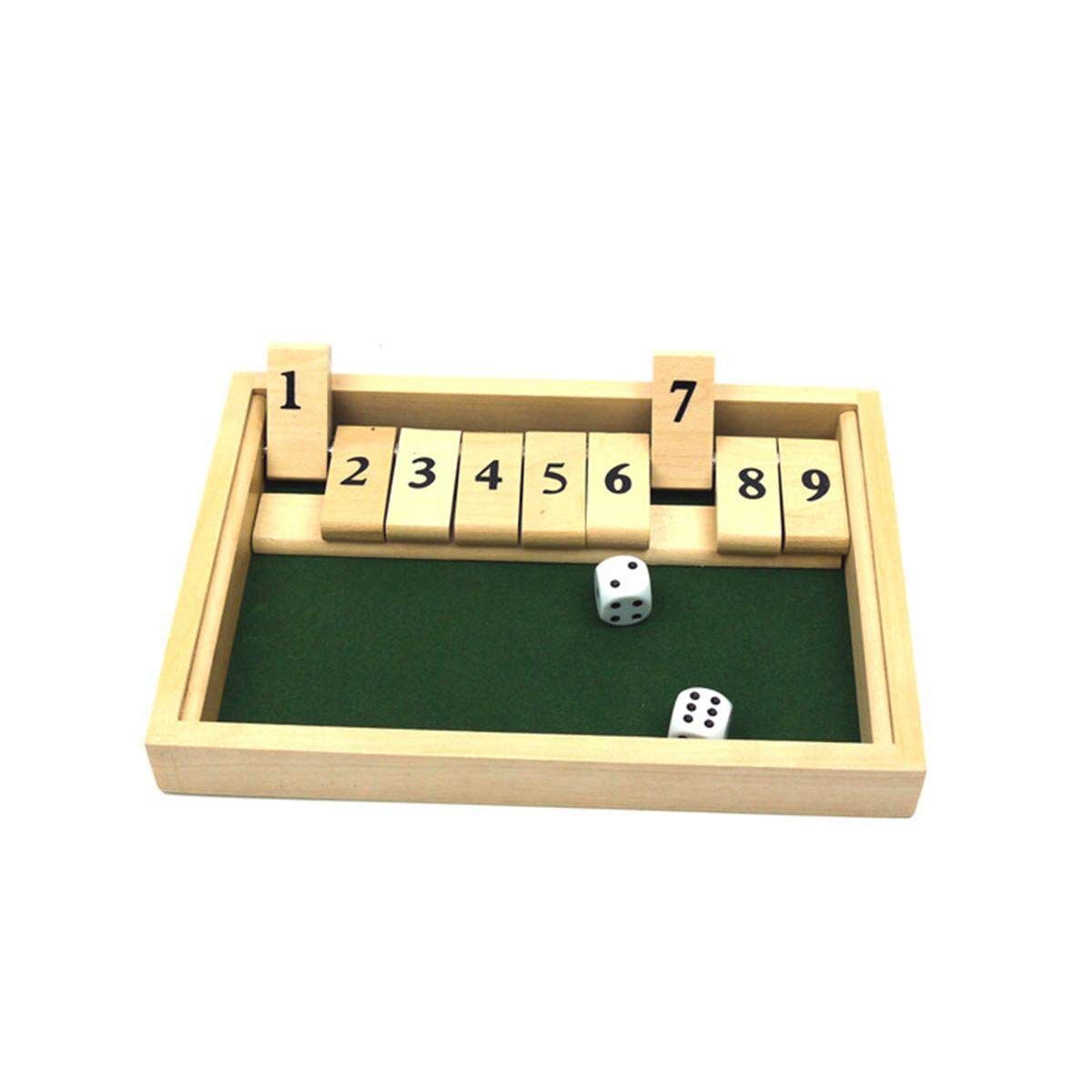 12 Number Shut The Box Board Game Wooden Case Circa Vintage Drinking Pub Dice