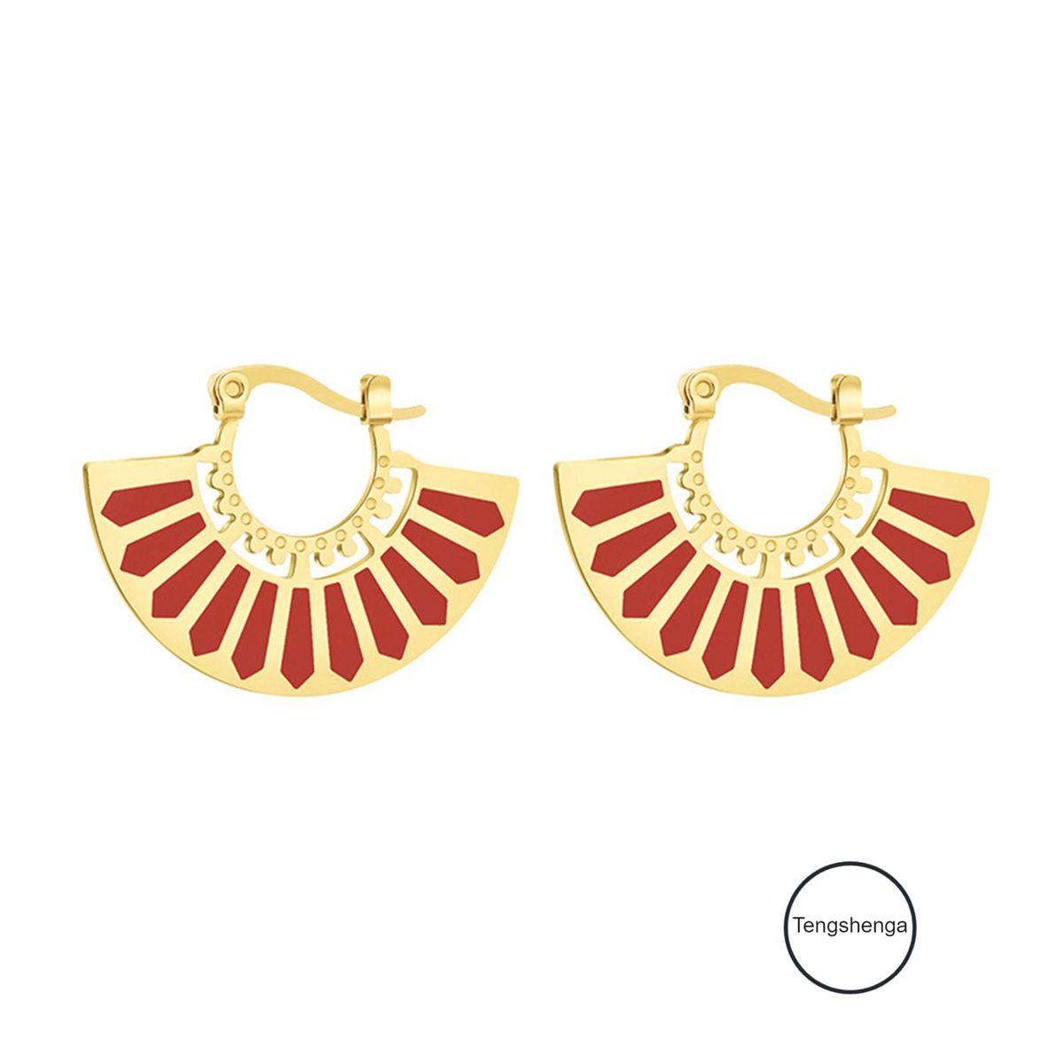 Women Simple Style Fan Stud Earing Elegant Stylish Dangler