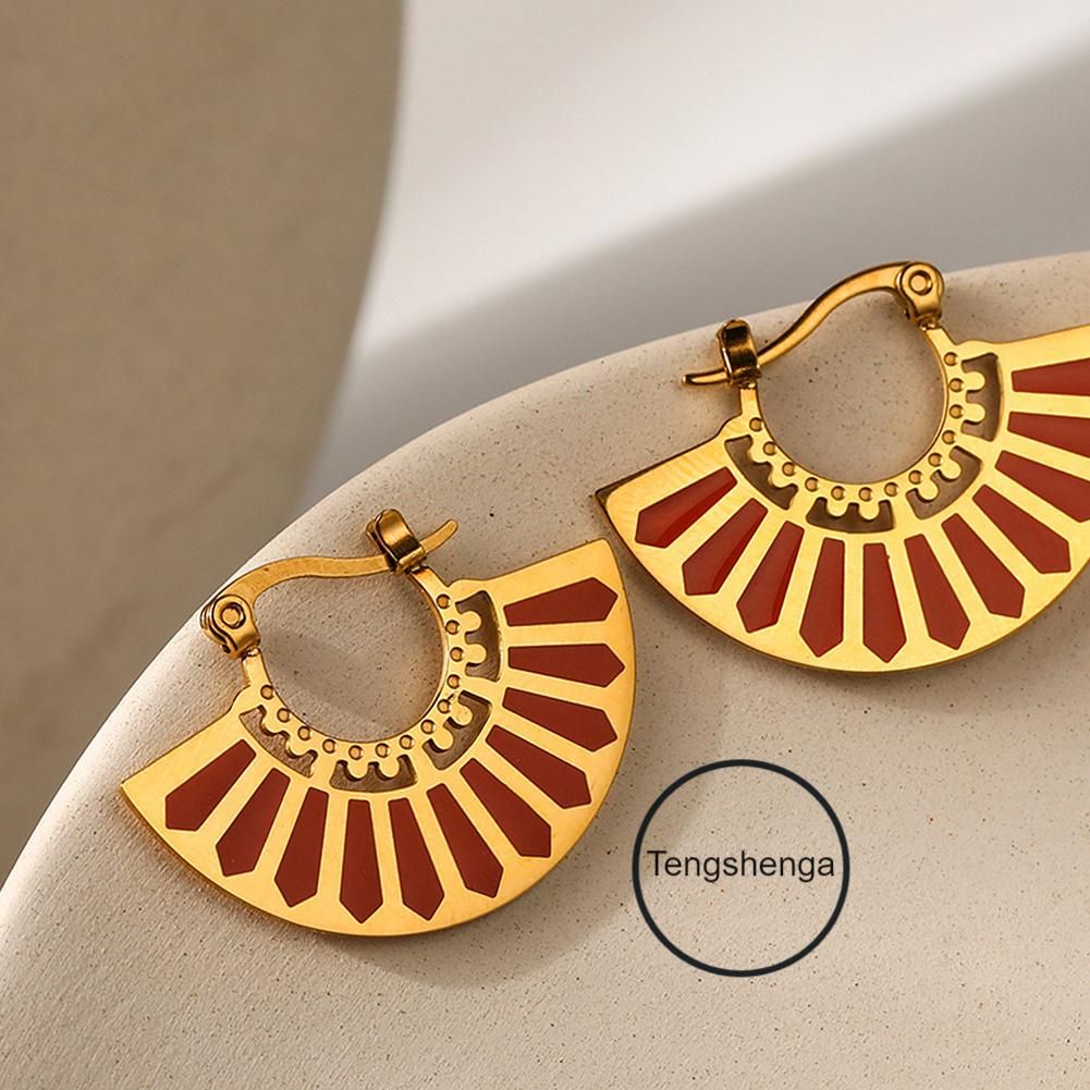 Women Simple Style Fan Stud Earing Elegant Stylish Dangler