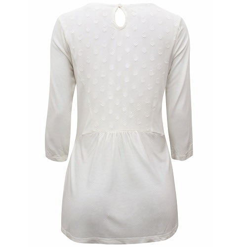 Jacquard Spot Mesh Panelled Jersey Top