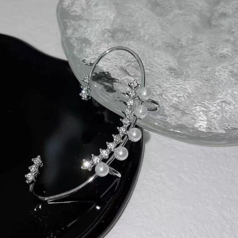 Cross-Border New One-Piece Ear Bone Clip Women's Zircon Rhinestone Light Luxury Exquisite Niche Design High-End Sense Earrings E