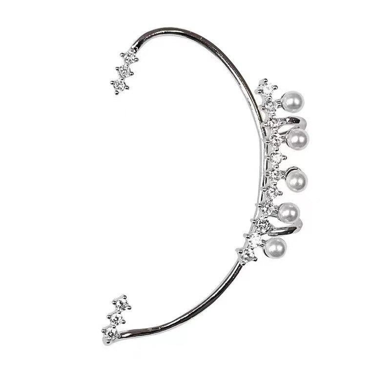 Cross-Border New One-Piece Ear Bone Clip Women's Zircon Rhinestone Light Luxury Exquisite Niche Design High-End Sense Earrings E