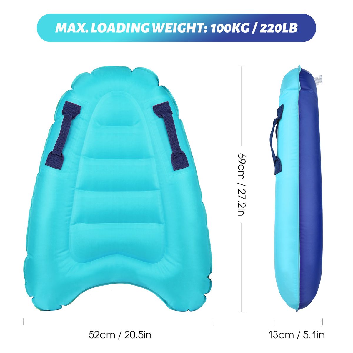 Inflatable Surfboard With Handles Kids Adults Inflatable