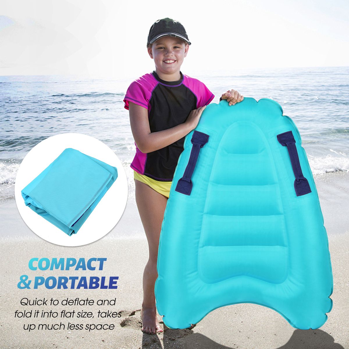 Inflatable Surfboard With Handles Kids Adults Inflatable