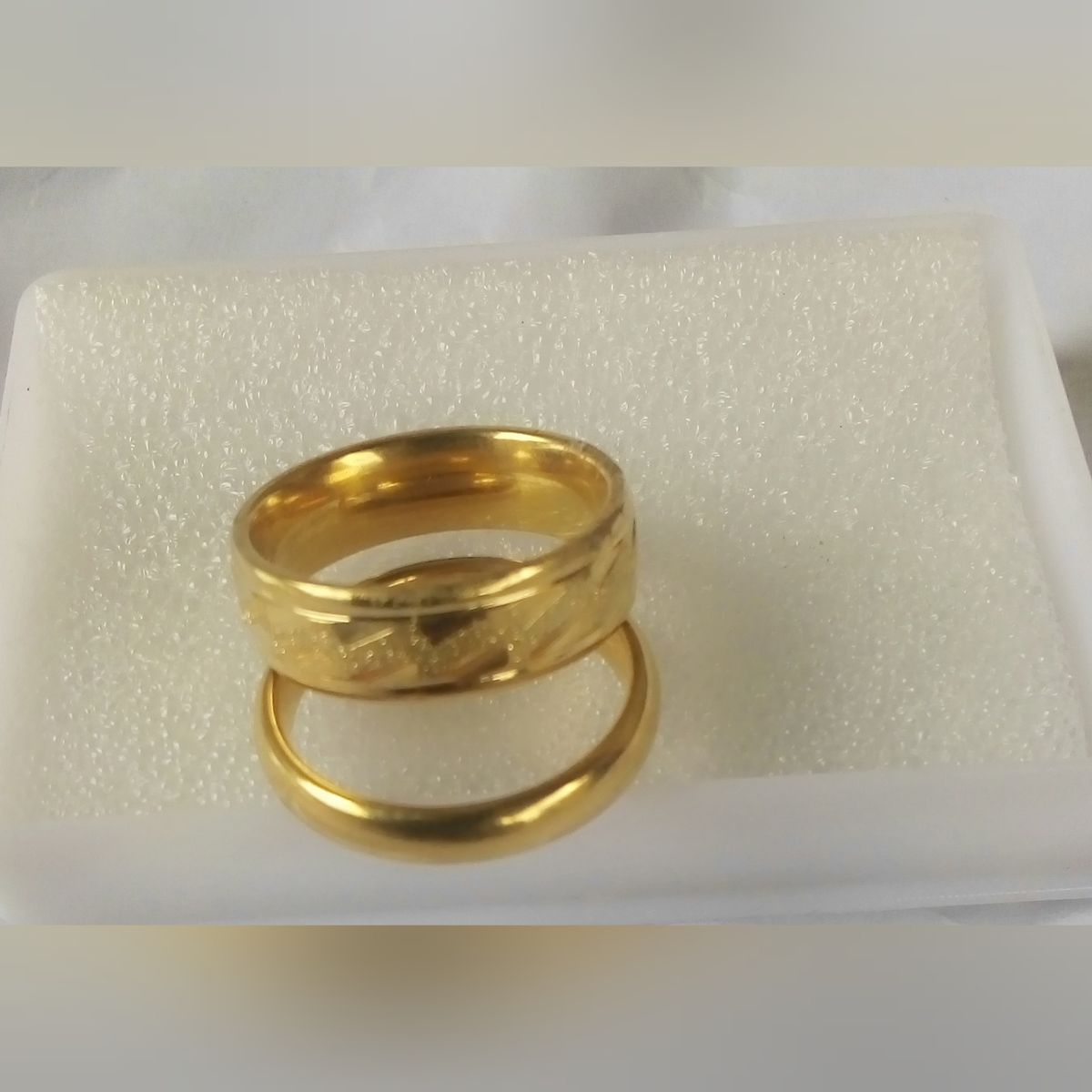 Gold Plated Wedding & Engagement Rings Set