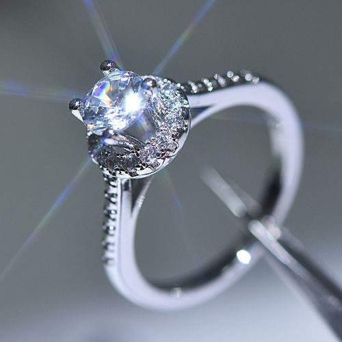 New Ring Engagement Ring + Ring Box Silver