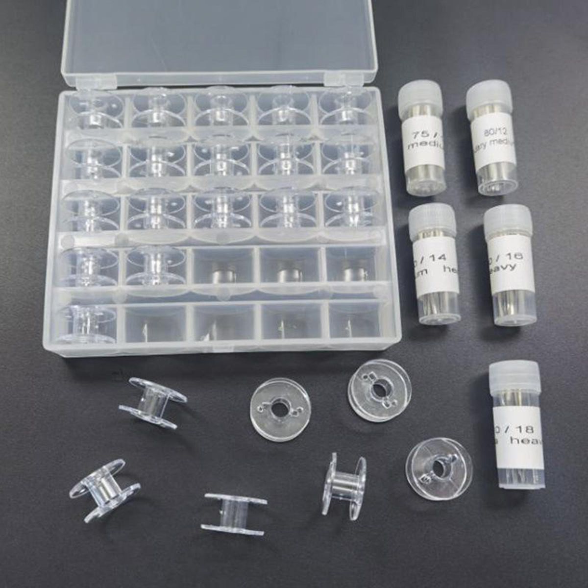 30Pcs Plastic Empty Bobbins Sewing Machine &  For Brother,
