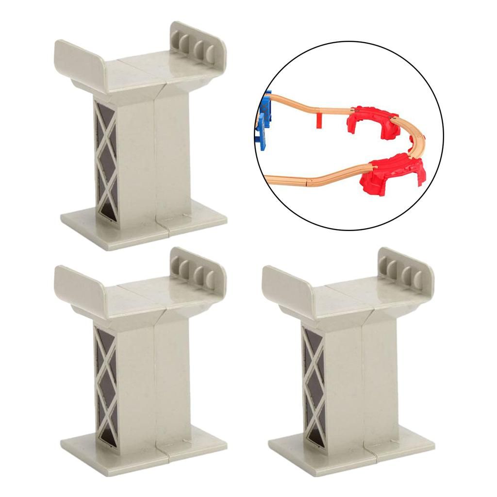 Train Bridge Piers Support Track Railway Accessories For Style A Gray