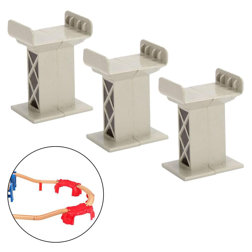 Train Bridge Piers Support Track Railway Accessories For Style A Gray