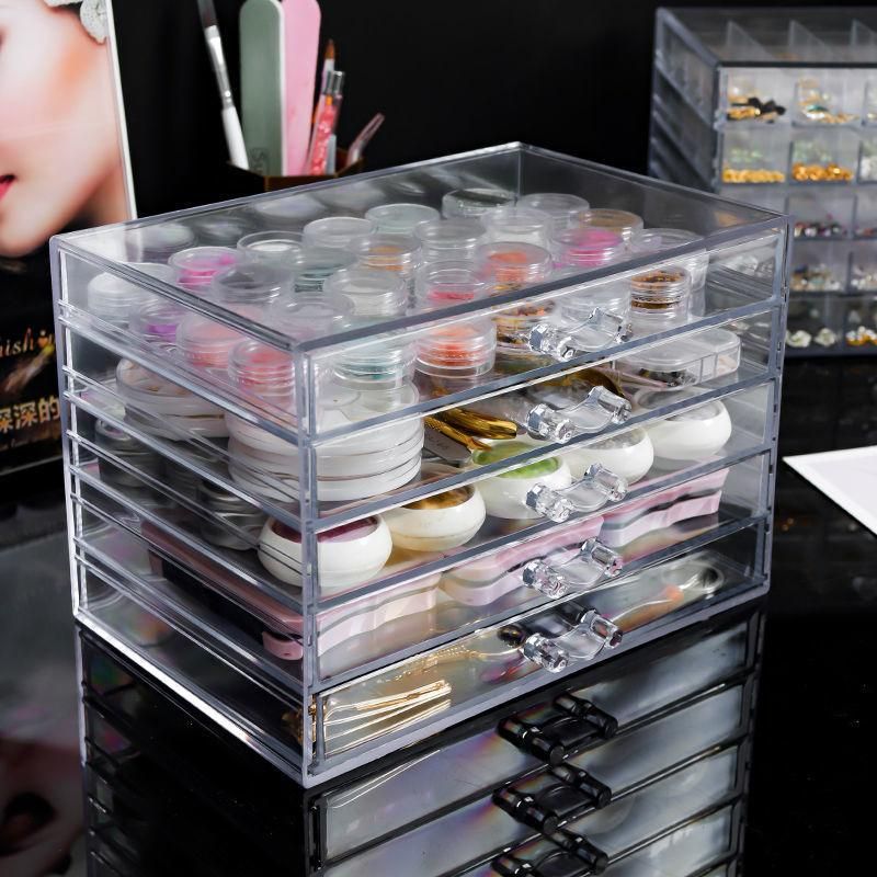 Storage Box Manicure Japanese Style Jewelry Box Diamond Box Drawer Box Classification Desktop Brush Acrylic Storage Box