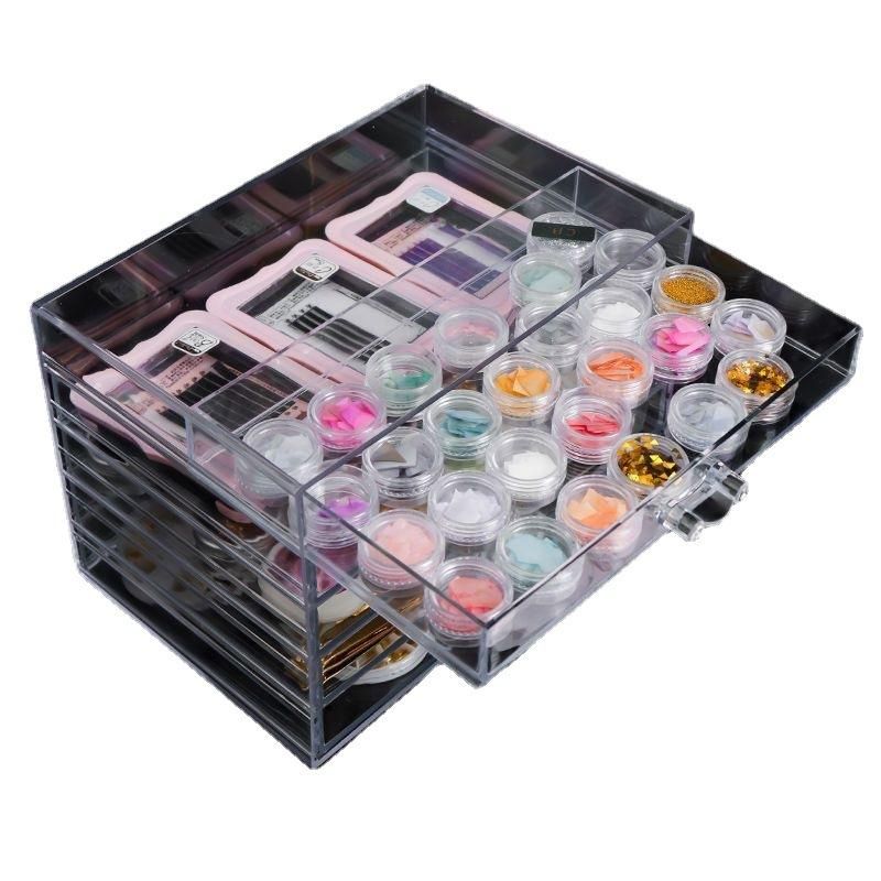 Storage Box Manicure Japanese Style Jewelry Box Diamond Box Drawer Box Classification Desktop Brush Acrylic Storage Box