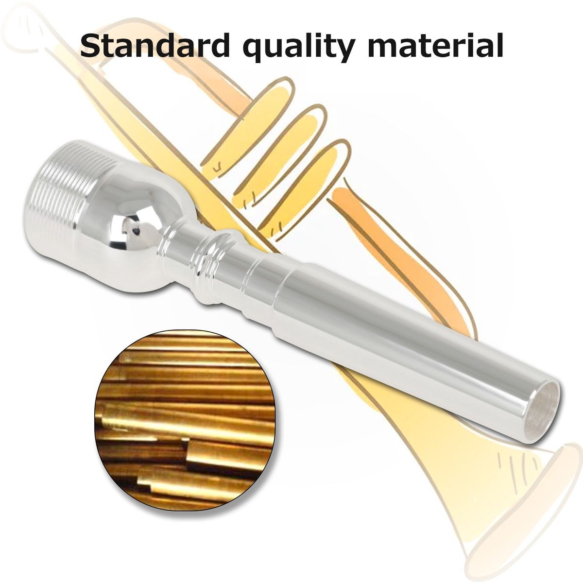 9.8mm Silver-Plated Copper Trumpet Mouthpiece 7C With