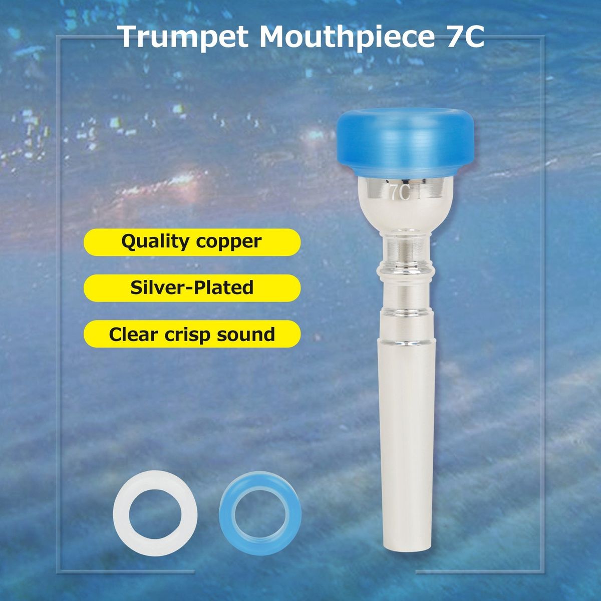 9.8mm Silver-Plated Copper Trumpet Mouthpiece 7C With
