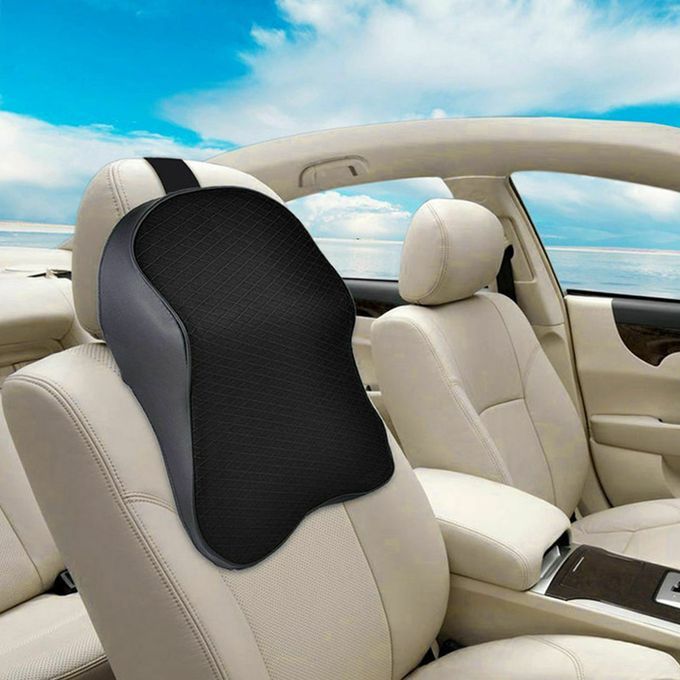 Car Seat Headrest Pad Memory Foam Pillow Head Neck-Beige