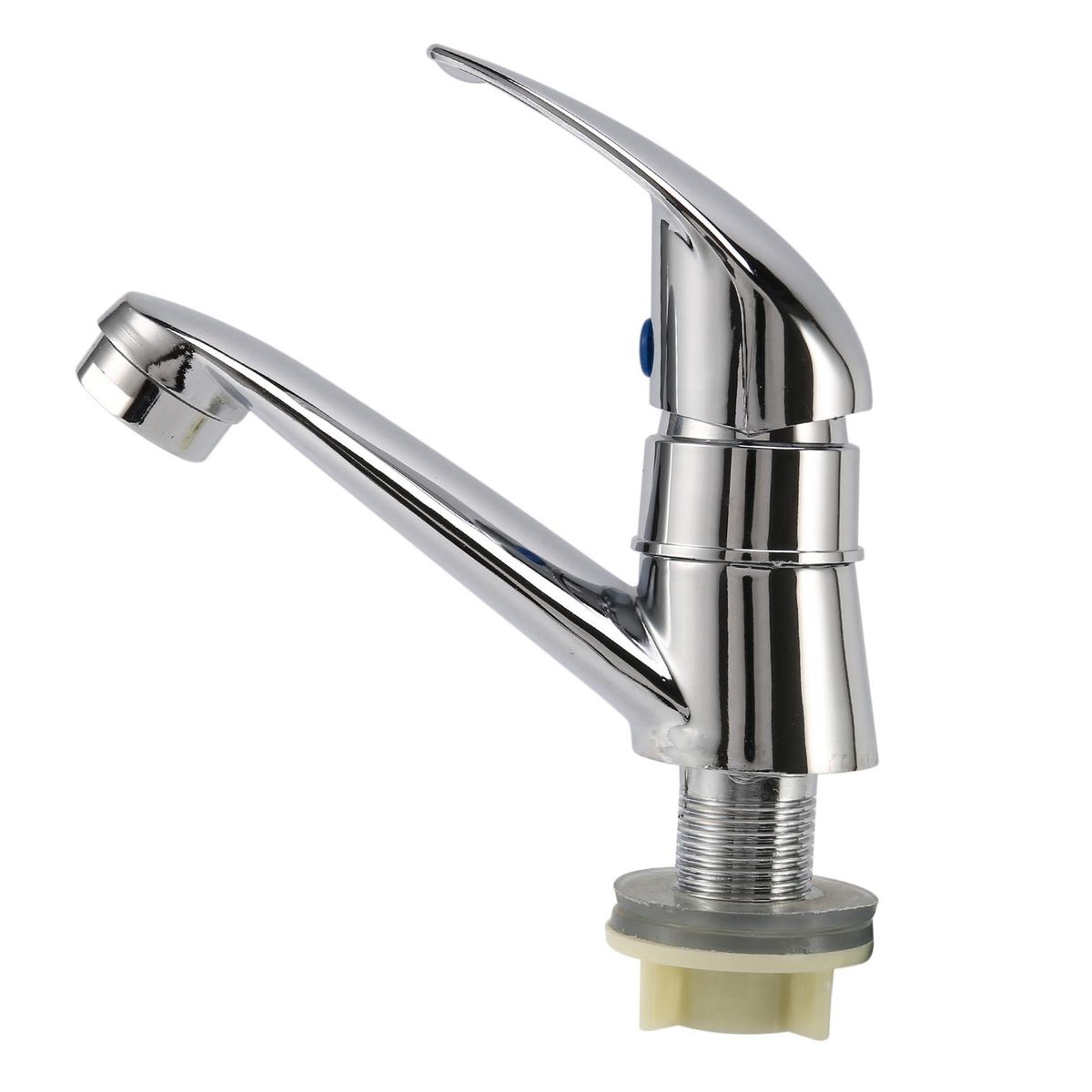 Bathroom Sink Chrome Finish Single Handle Basin Faucet Water Tap