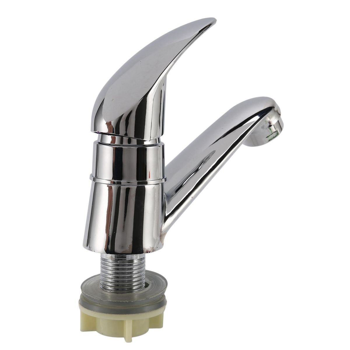 Bathroom Sink Chrome Finish Single Handle Basin Faucet Water Tap