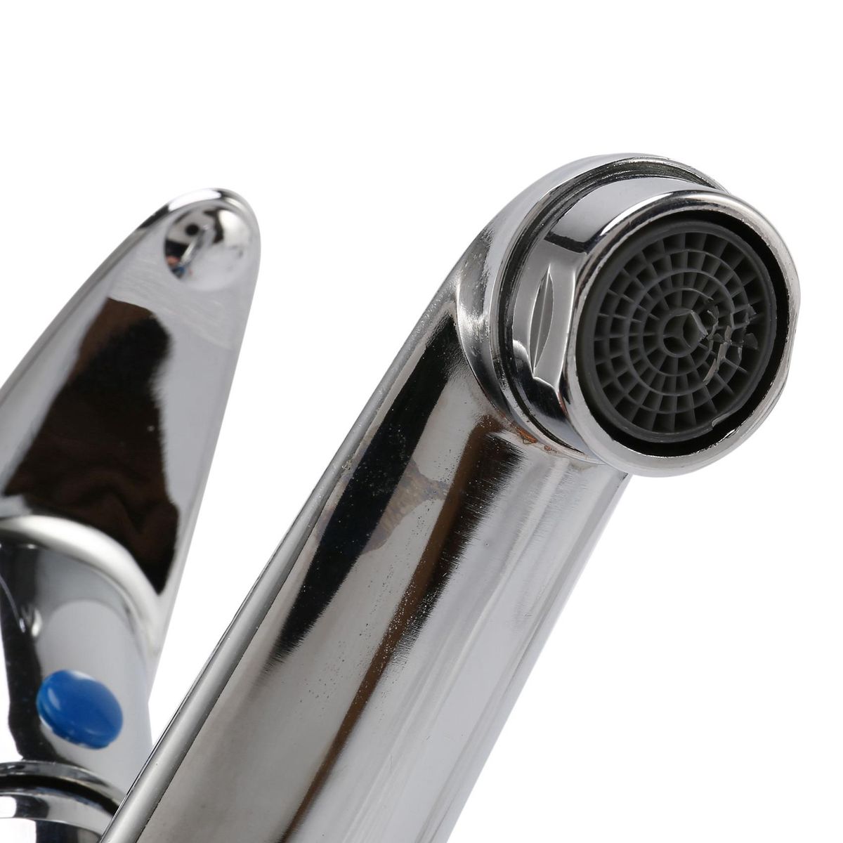Bathroom Sink Chrome Finish Single Handle Basin Faucet Water Tap