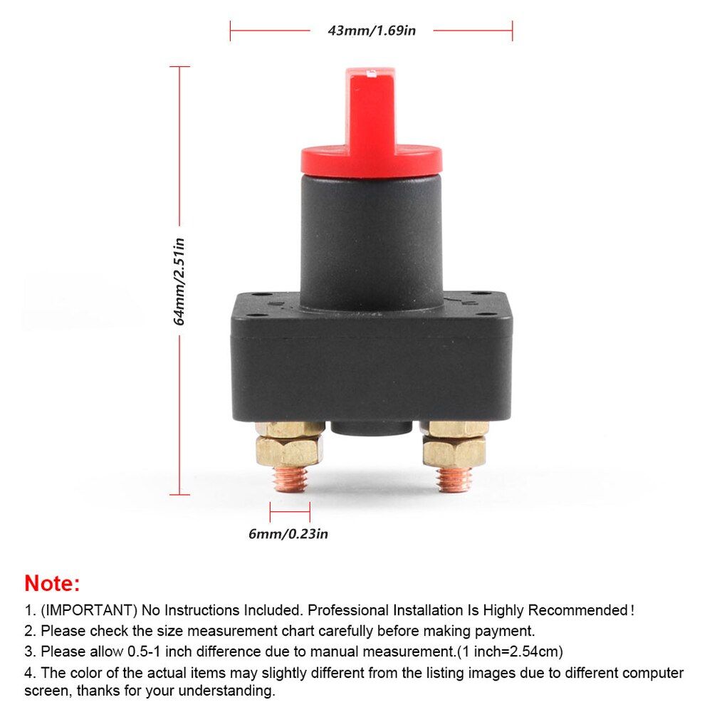 Cut-Off Switch Dc 12v Anti Leakage Power Knob Cruise Control