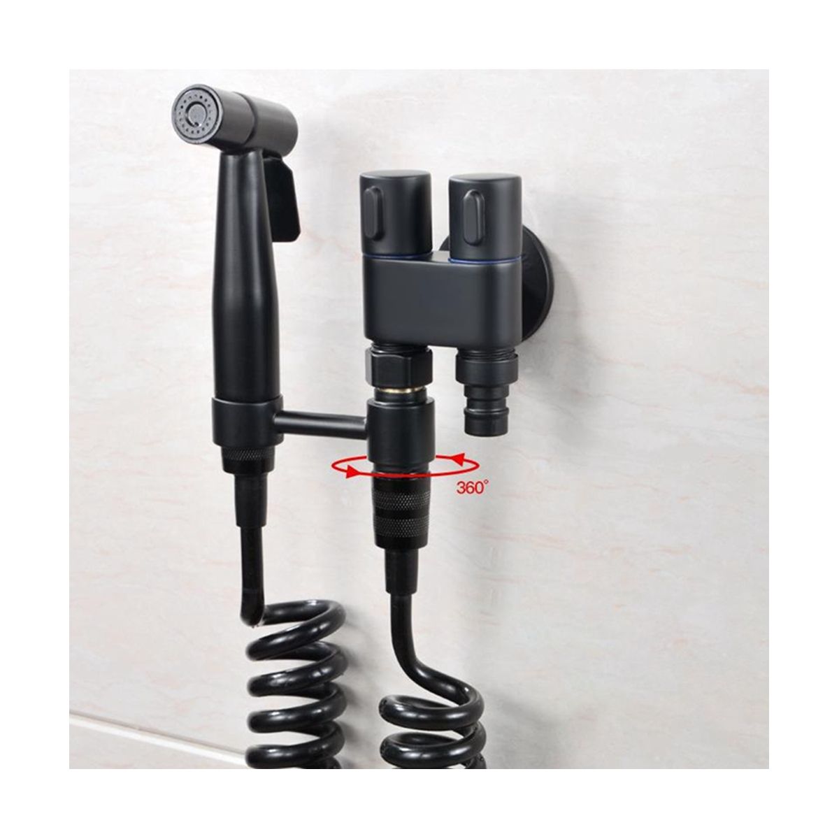 Wall-Mounted Faucet 1 in 2 Out Diverter Angle Valve Dual