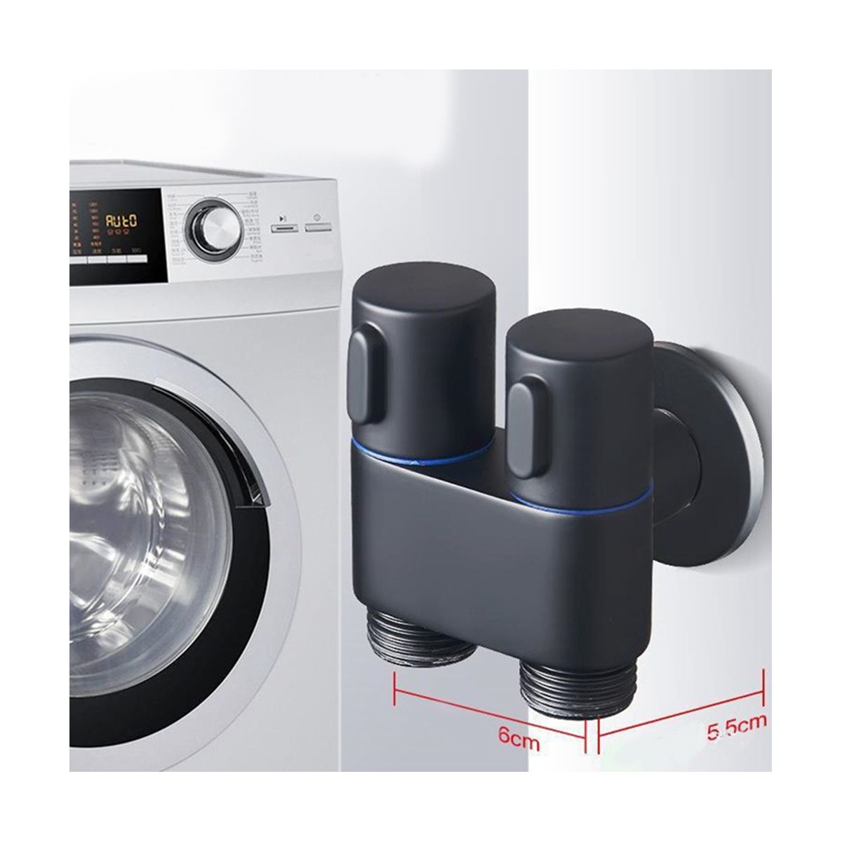 Wall-Mounted Faucet 1 in 2 Out Diverter Angle Valve Dual