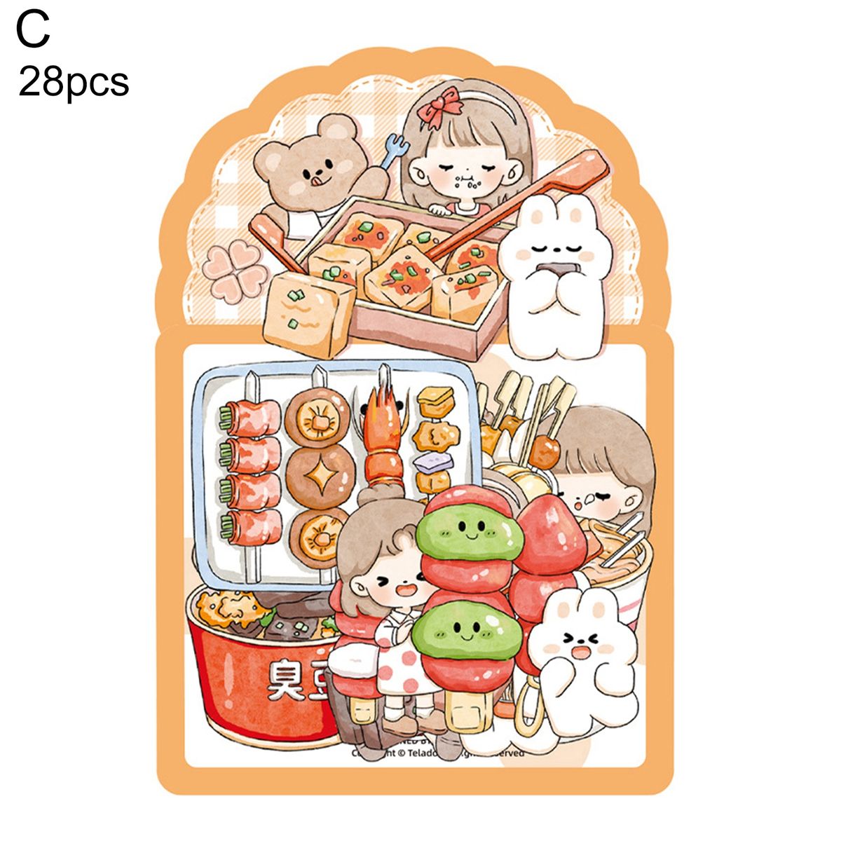28Pcs/Set Cartoon Stickers Cute Girl Sticky Note