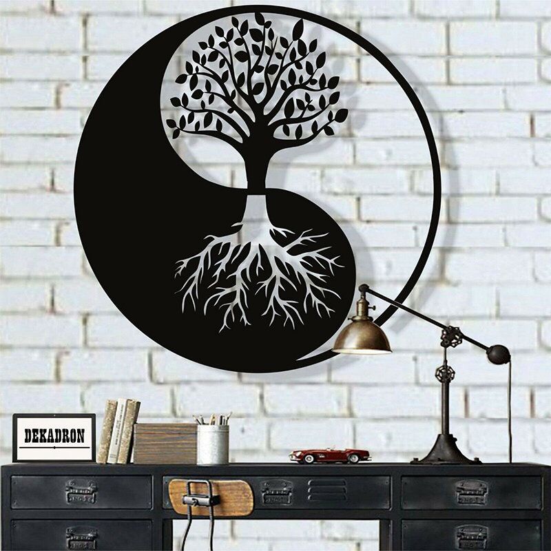 Tree Of Life Hanging Wall Metal Art Round Hanging Sculpture