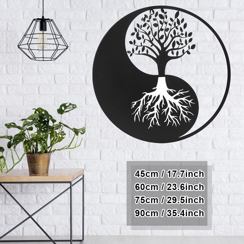 Tree Of Life Hanging Wall Metal Art Round Hanging Sculpture