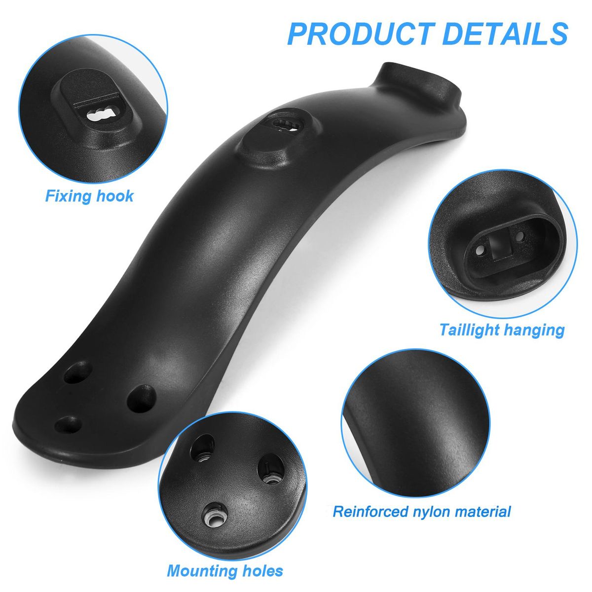 Scooter Mudguard Short Ducktail Rear Fender for Xiaomi M365 Rear Mud Guard Scooter   Replacement Accessory