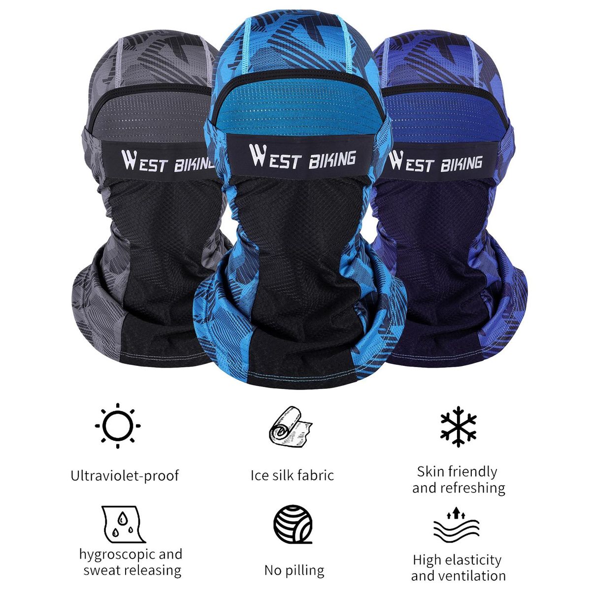 UV Protection Face Mask Sun-Protective Neck Gaiter Outdoor Helmet Lining Mask Cycling Neckerchief Versatile Breathable Neck Sleeve Anti-Dust and Anti-Droplet Neck Scarf for Men and Women