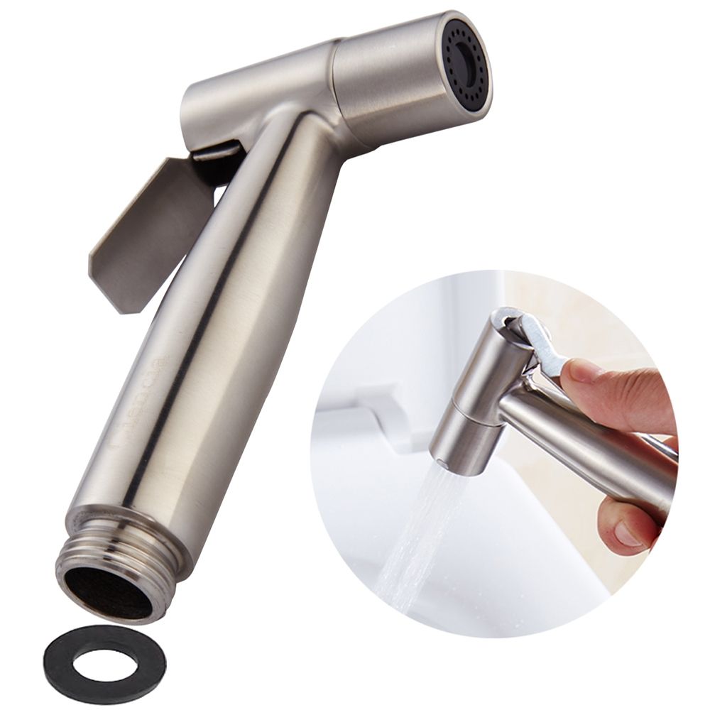 SUS304 Stainless Steel Nickle Bathroom Handheld Bidet Shattaf Sprayer Transforms Toilet Into Spray Bidet Vaporizer WS024