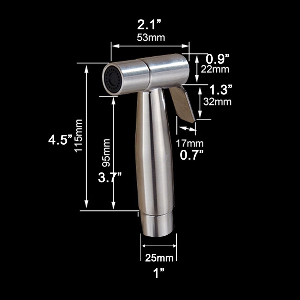 SUS304 Stainless Steel Nickle Bathroom Handheld Bidet Shattaf Sprayer Transforms Toilet Into Spray Bidet Vaporizer WS024