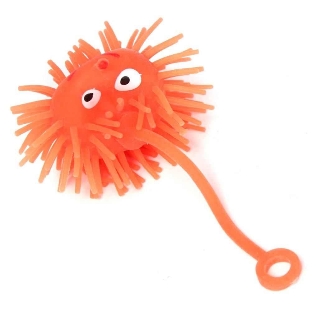 Smile Face Puffer Ball With Flashing Light Throw Squeeze Spiky Massage Funny Toy