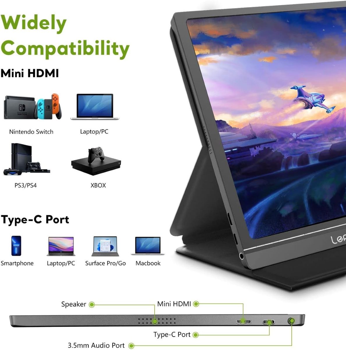 Portable Monitor - Lepow Z1-Gamut Laptop Display 15.6'' FHD