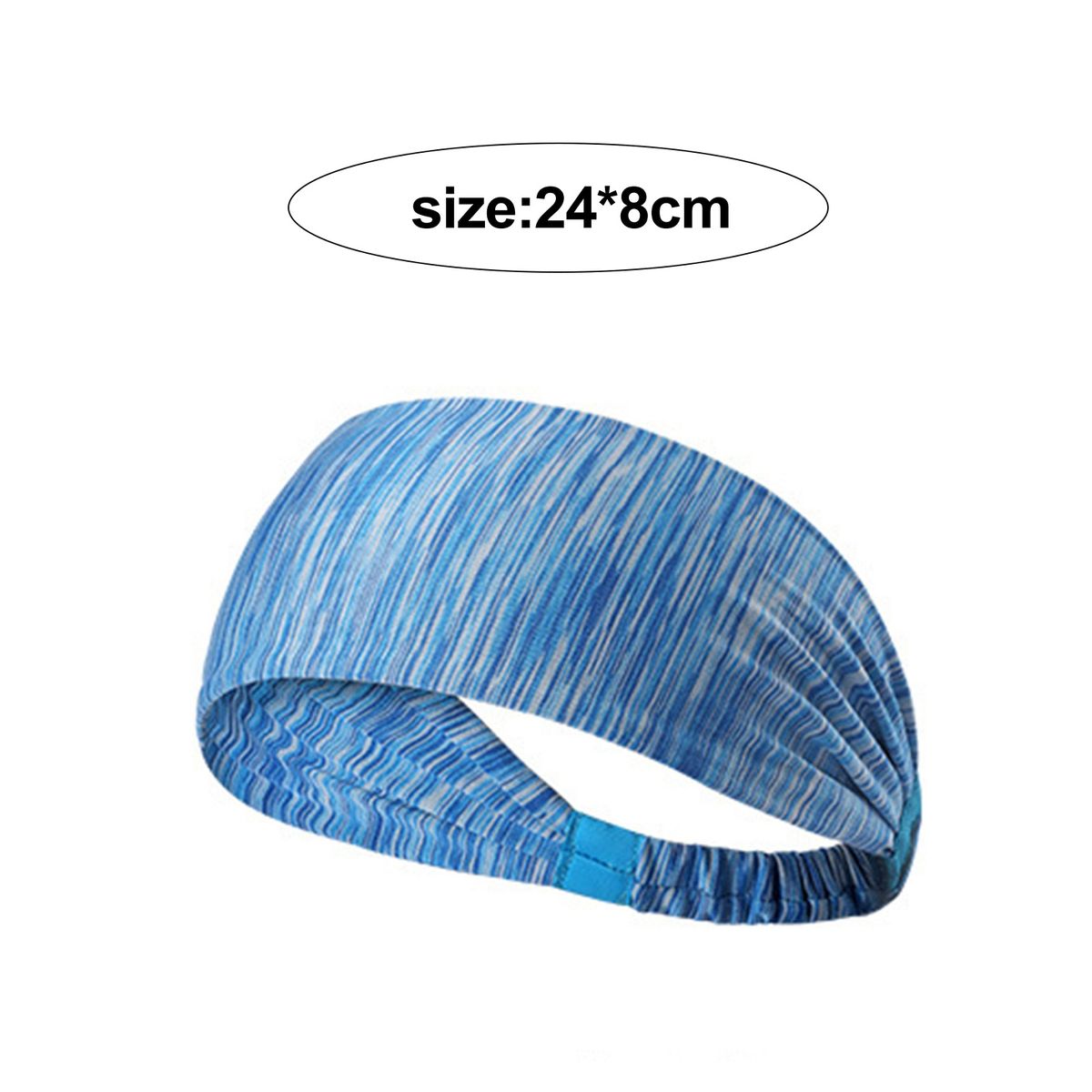 Sweat Headband Running Stretch Sports Head Band Blue