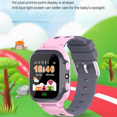Kids Smart Watch Sim Card Call Phone Smartwatch For Children SOS Photo Waterproof Camera LBS Location Tracker Gift IOS Android(#Blue)