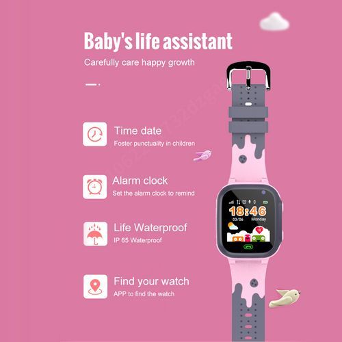 Kids Smart Watch Sim Card Call Phone Smartwatch For Children SOS Photo Waterproof Camera LBS Location Tracker Gift IOS Android(#Blue)